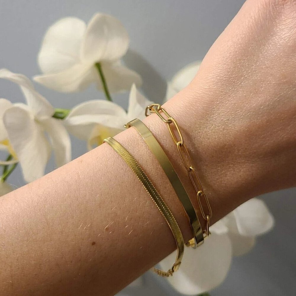 MOTF Premium 3 Pcs Minimalist Yellow Gold Bracelet